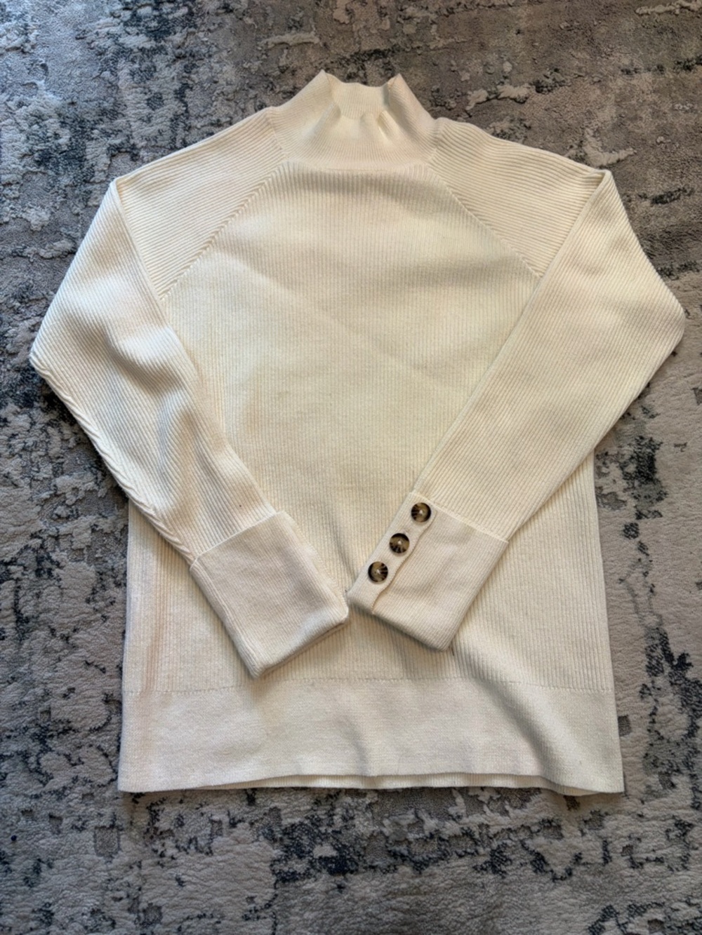 Michael Kors Cream Knit Mock Neck Sweater